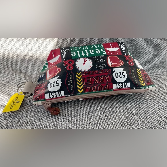 CHALOU Seattle Themed Cosmetic Bag - Black and Red - Picture 6 of 16